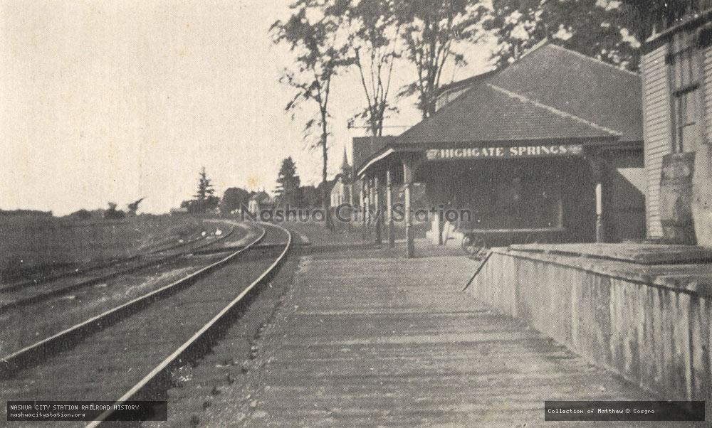 Postcard: Central Vermont Railroad Station at Highgate Springs, Vermont